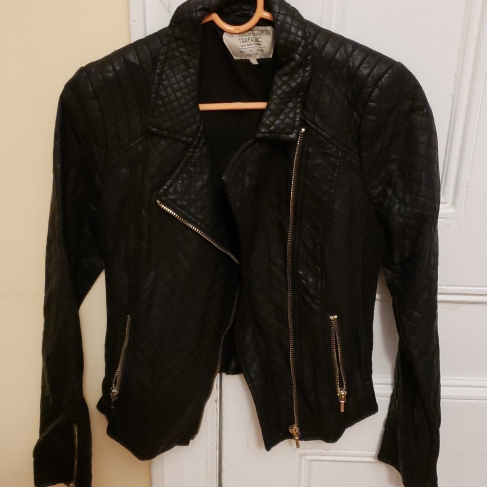 Trafaluc Black Faux Leather Jacket